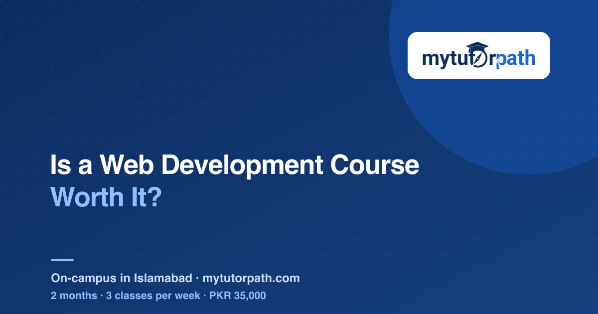 Students learning web development in a classroom at the MyTutorPath Islamabad campus